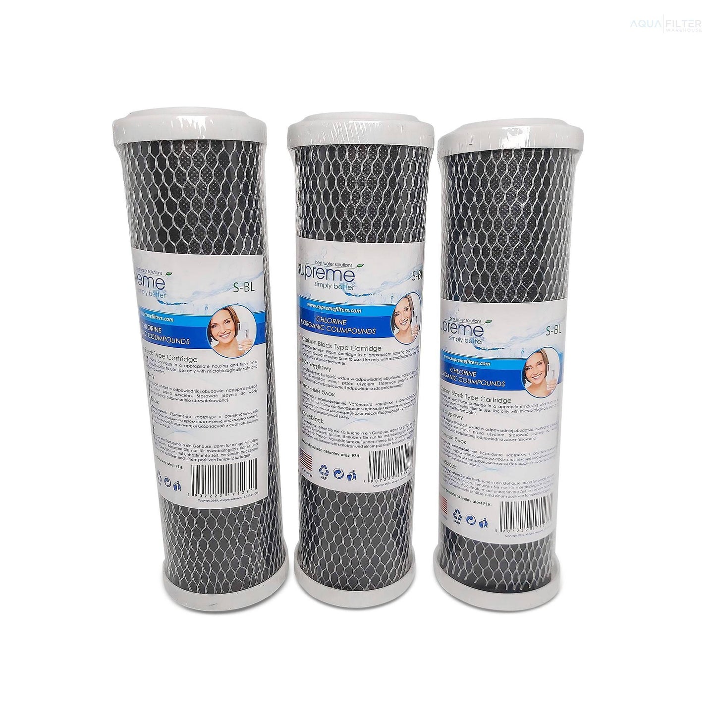 Carbon Block Filter Cartridge 10 inch 3 Pack Reverse Osmosis Water Filters Water Filter Cartridges
