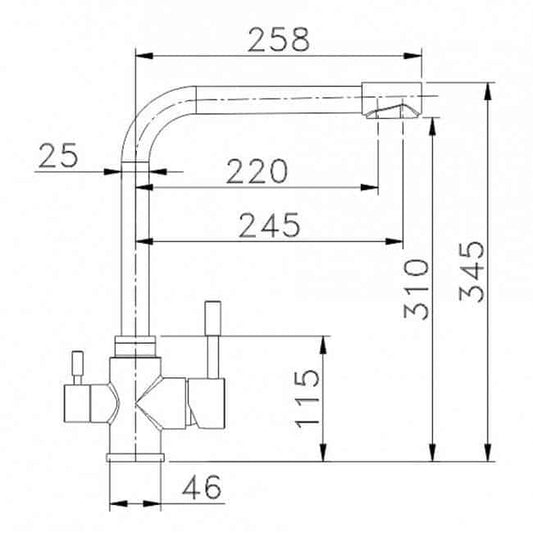 Osmio Fabia 304 Stainless Steel 3-Way (Tri-flow) Kitchen Tap €235.00 Water Filter Tap