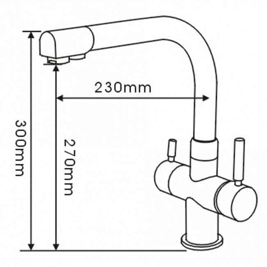 Osmio Alba Chrome 3-Way (Tri-flow) Kitchen Tap €159.99 Water Filter Tap