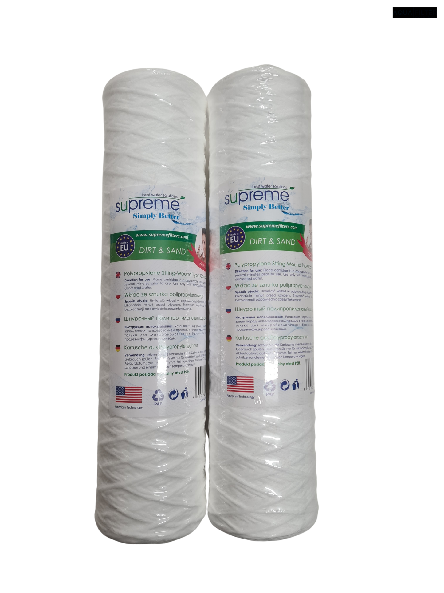 String Wound Yarn Dirt & Sand Filters Pack of 2 Water Filter Cartridges