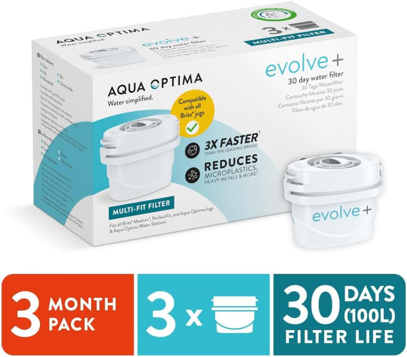 Aqua Optima 30 Day Water Filter Cartridge, Pack of 3