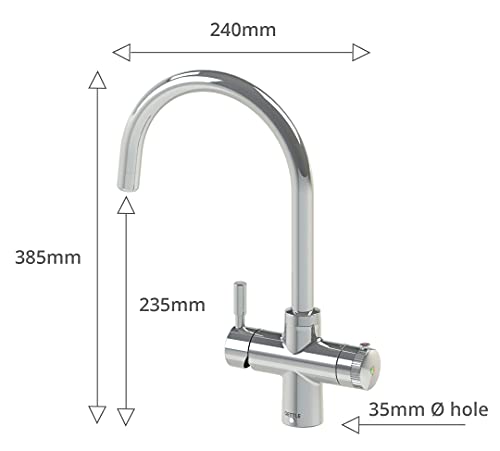 QETTLE 4-in-1 Instant Boiling Water Tap | True Boiling, Filtered Cold, Mains Hot & Cold (4 Litre Boiler)
