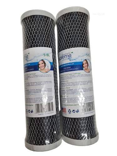 Activated Carbon Block Filter Cartridge 10 inch 2 Pack Reverse Osmosis Water Filters Water Filter Cartridges