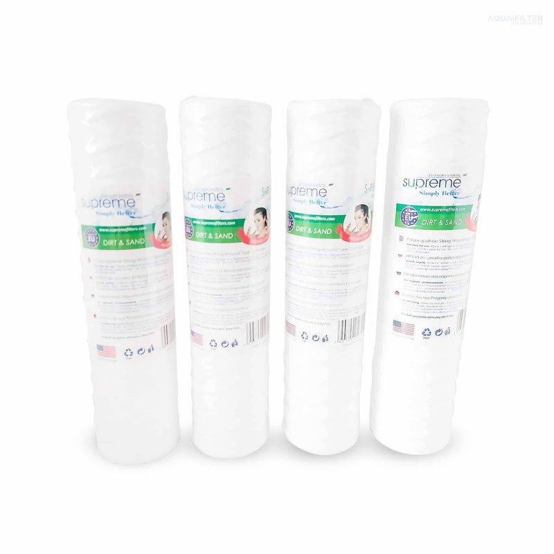 String Wound Yarn Filter 10 Inch Pack of 4 Reverse Osmosis Water Filters Water Fed pole Water Filter Cartridges